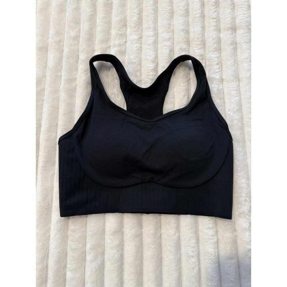 Black Zyia Active Padded Sports Bra with Back Clasp Size Small